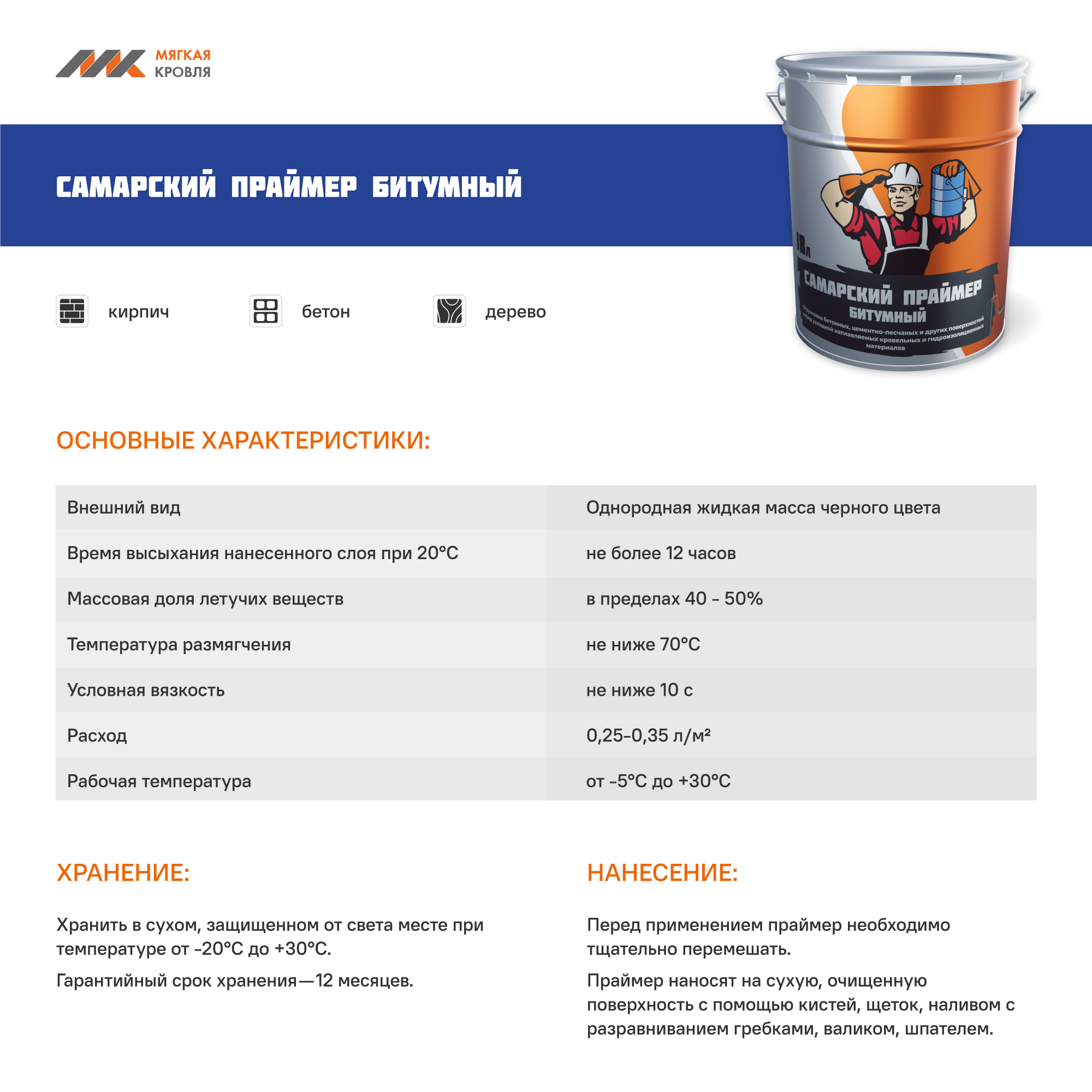 Самарский праймер битумный 8 кг