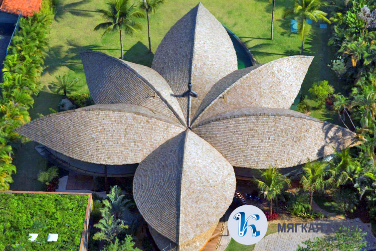 Каменная кровля в виде цветка Каменная кровля в виде цветка